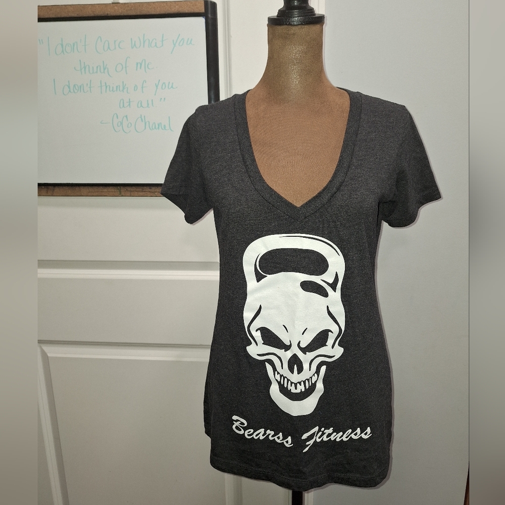 Gray Women's V-Neck Top
